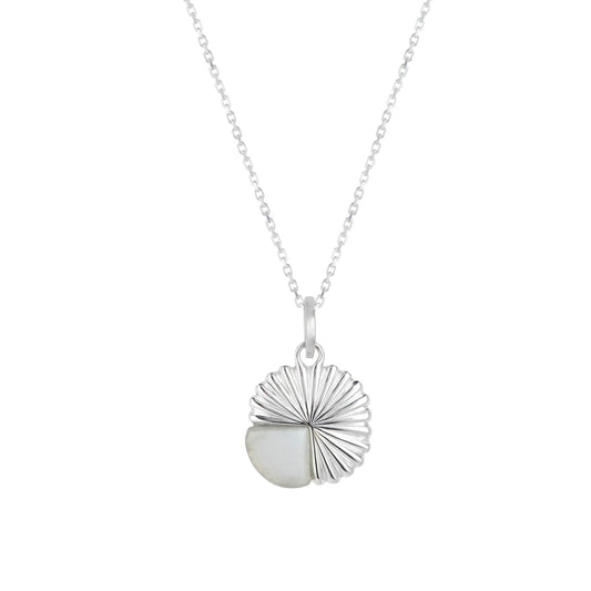 Silver Eclipse Deco Moonstone Necklace