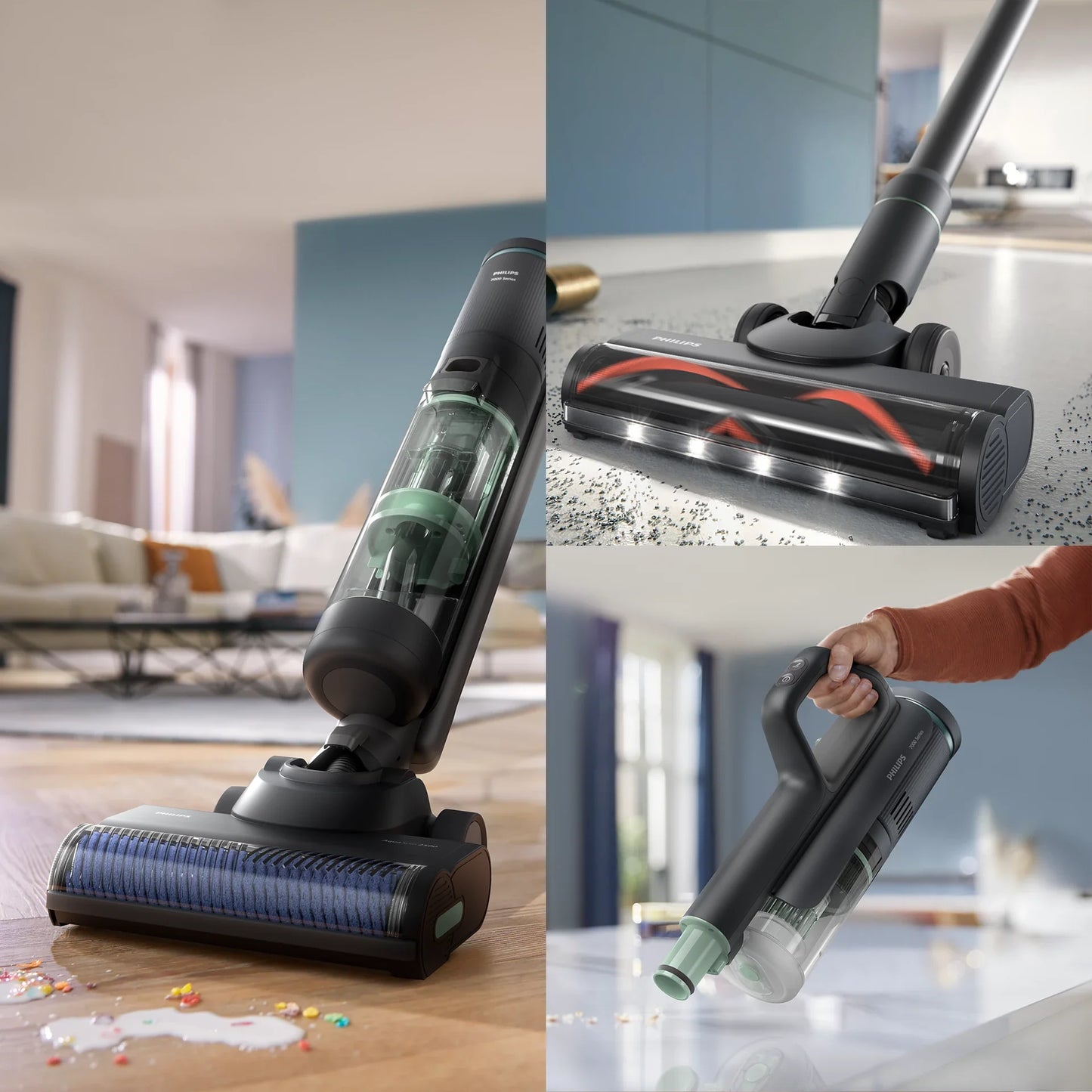 Philips 7000 Series AquaTrio XW7263/11 Cordless Wet & Dry Vacuum Cleaner (Black)