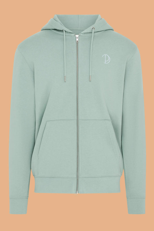 Embroidered P Zip-Up Hoodie