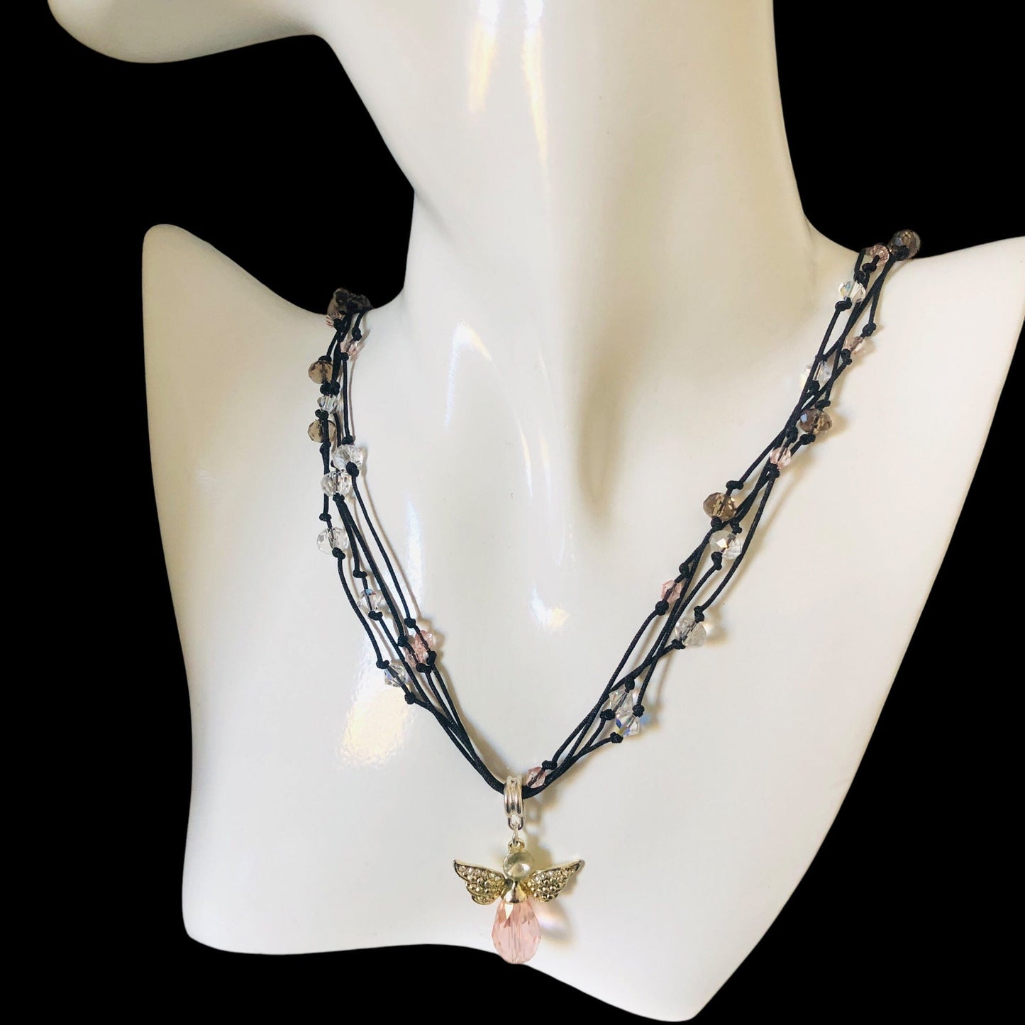 Crystal Angel Beaded Necklace