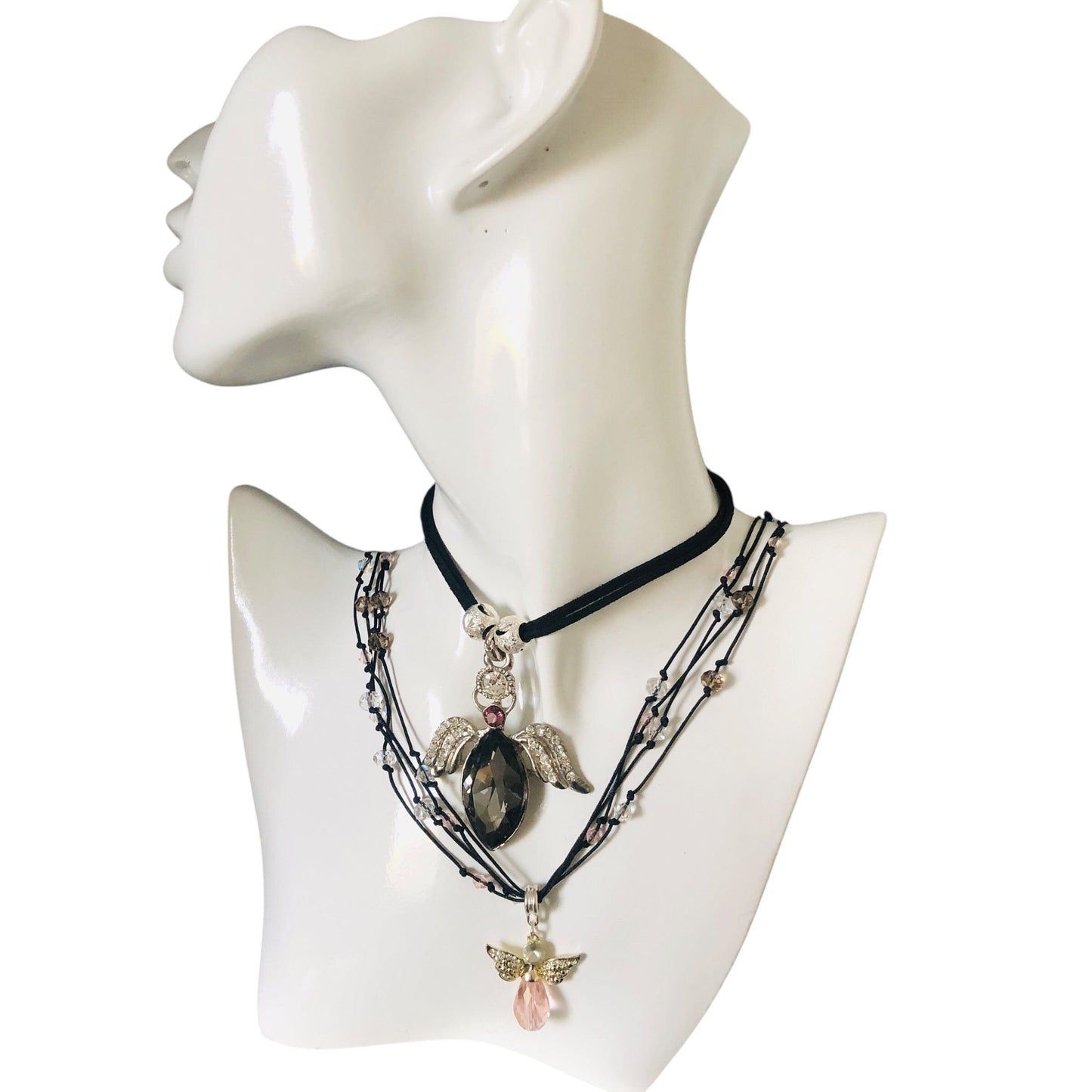 Crystal Angel Beaded Necklace