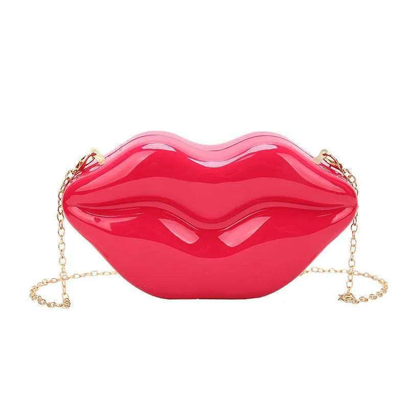 women's small pvc lips streetwear square magnetic buckle shoulder bag crossbody bag