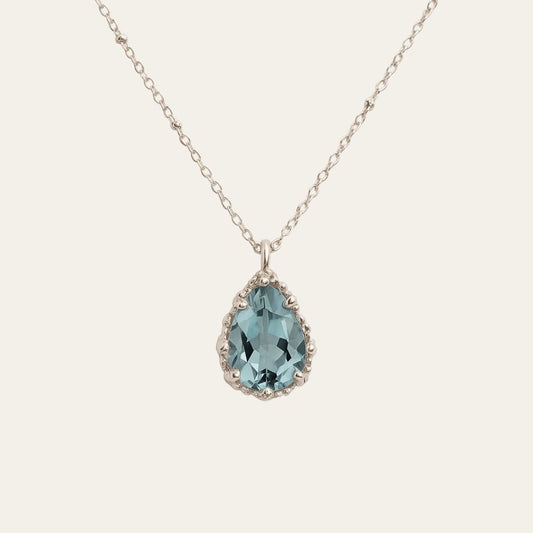 Silver Blue Topaz Necklace - Aurelia