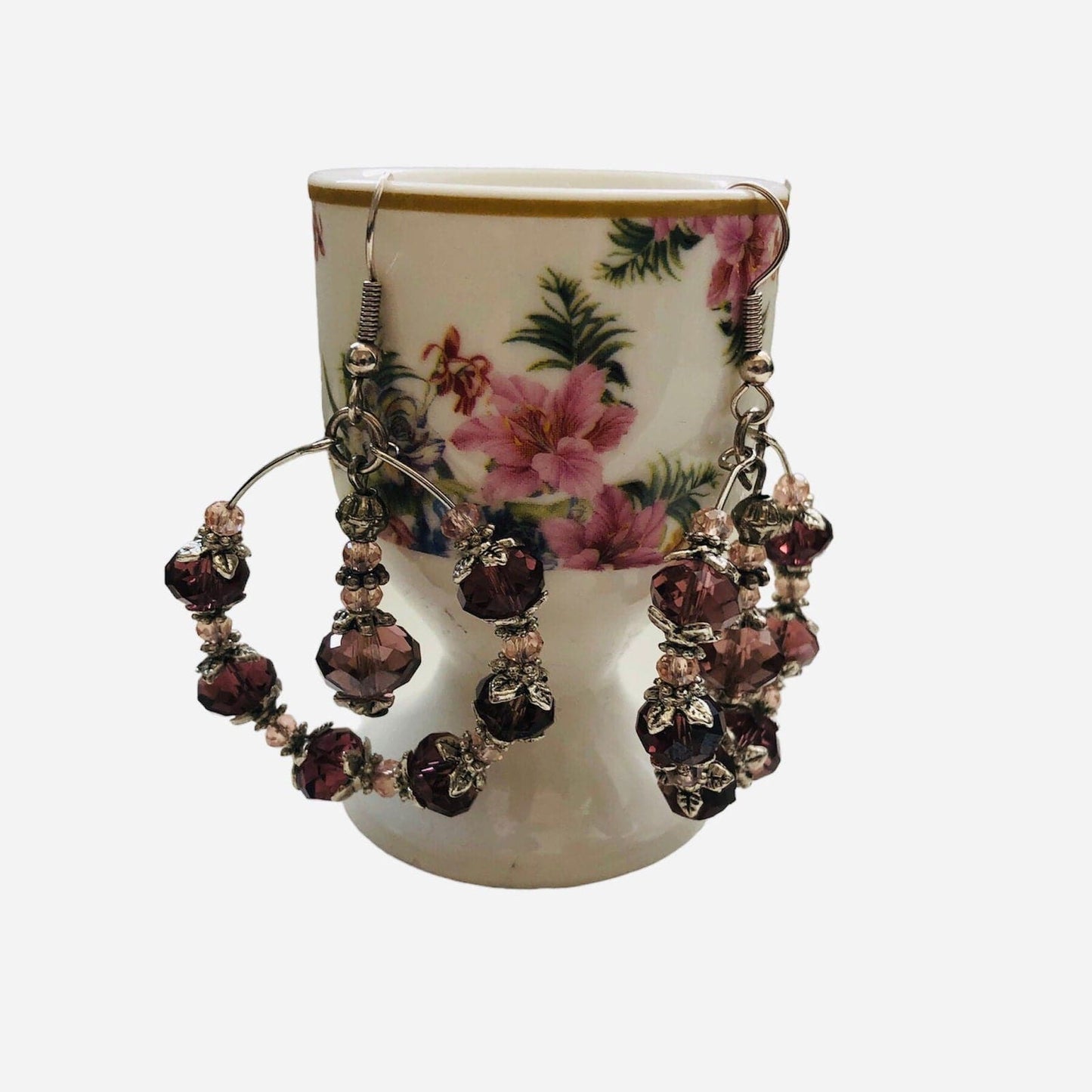 Victorian Style Crystal Hoops