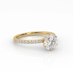 The Round Six Prong Solitaire with Pavé band - Image 3