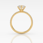 The Round Six Prong Solitaire with Pavé band - Image 4